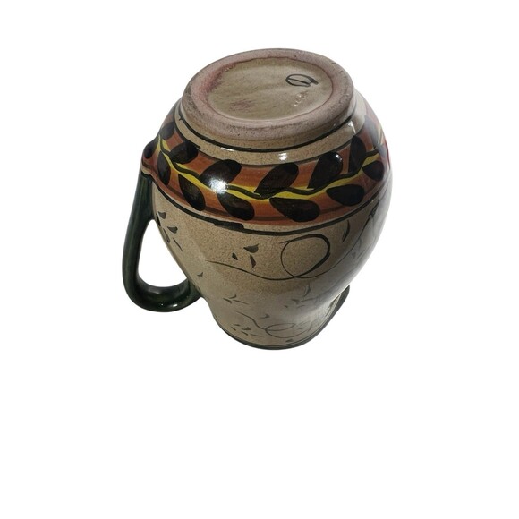 Vintage Hand Painted Water Tea Pitcher Grape Leaves Cluster Motif 6.5” Tall MCM - Picture 11 of 12